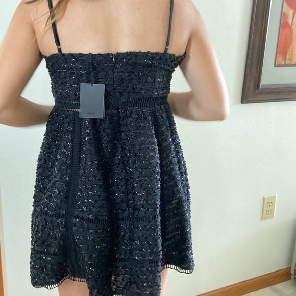 NWT NBD Revolve Gorgeous Short Cocktail Sparkly Dress Black M Spaghetti Straps - Picture 4 of 17